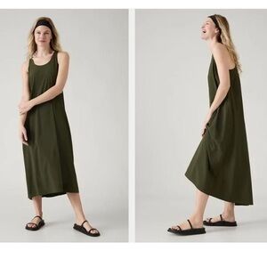 Athleta Presidio Traveler Maxi Dress Olive Green Size S small
